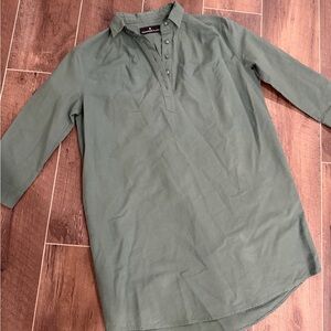 Pomander Place Sage Green Button-Up Dress